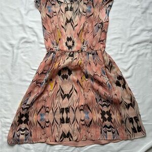 J. Crew Pink and Black Patterned Mini Dress